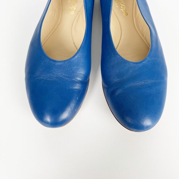 Blue Leather Women's Flats - Picture 3 of 8